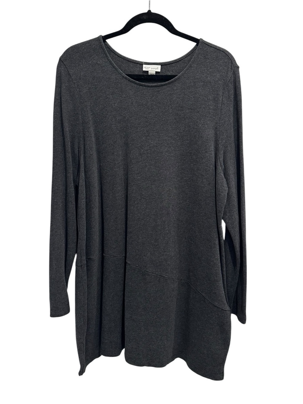 Pure Jill Long-Sleeve Tunic Top Charcoal/Grey